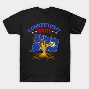 Home Connecticut Roots State Tree Gift Grown Tree Flag Lover T-Shirt